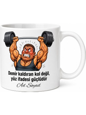 Tupya Gift Kaslı Arkadaş Kupası Ağırlık Kaldırırken Surat Ifadesi Bozulan Komik Hediye Bardak