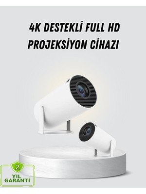 Cm Store Full Hd 4K Destekli Akıllı Projeksiyon – 130 Inç Ekran Uzun Ömürlü Ampul ve Çoklu Giriş