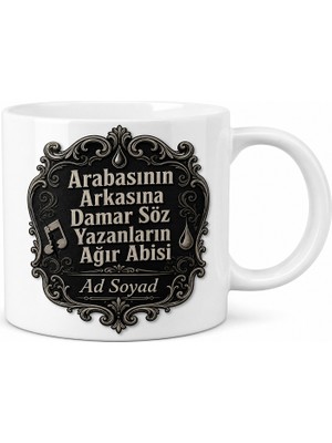 Tupya Gift Arabasının Arkasına Müslüm Sözü Yazanlara Ağır Abi Arabesk Kupa Bardak Hediye