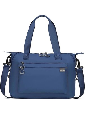 Smart Bags Ekstra Hafif Kumaş Kadın Omuz Çantası 2022-3139 Lacivert