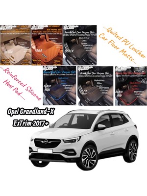 Gian Fabio Falleri Lacasa Opel Grandland X-EXTRIM(2017 ve Sonrası)Uyumlu Kapitoneli-Suni Deri-Silikon Topukluklu Premium Deri Paspas