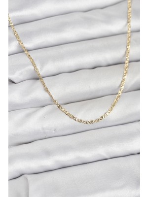 Cm Store cm 14K Gold Renk Pirinç Lazer Model 60 cm Kadın Kolye 5886