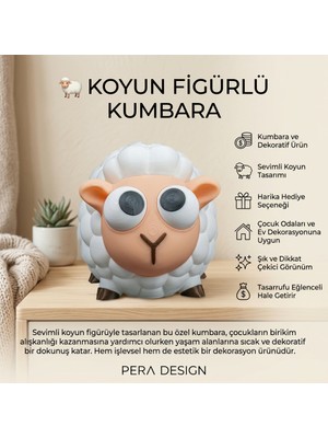 3Dlab Three-Dimensional Systems Sevimli Koyun Dekoratif Kumbara Parabox Para Biriktirme Kutusu Çocuk Kumbarası