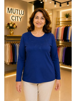 Mutlu City Kadın Orta Yaş ve Üzeri Klasik Anne Penye Bluz 30261