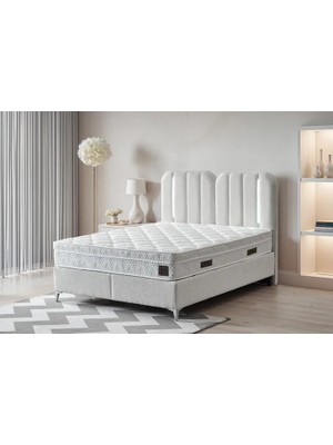 Vivense Milano Baza Başlık ve Yatak Seti, Krem, 160X200