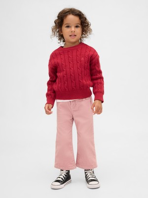 Gap Kız Bebek Pembe Kadife Fiyonk Stride Jean Pantolon