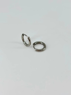 Sepetopia Rodyum  Çelik Erkek Küpe Çap (7 Mm) Kalınlık (2 Mm) - EKP0026