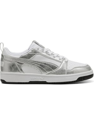 Puma 40605502 Rebound V6 Low Metallıc Whıte Gray Kadın Sneaker