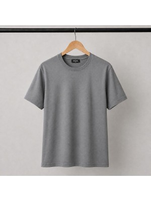Mavimoure Unisex Basic Bisiklet Yaka Pamuklu Düz Renk T-Shırt