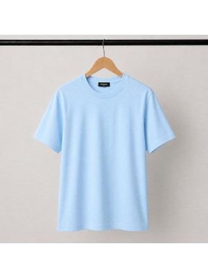 Mavimoure Unisex Basic Bisiklet Yaka Pamuklu Düz Renk T-Shırt