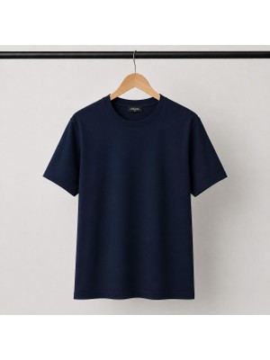 Mavimoure Unisex Basic Bisiklet Yaka Pamuklu Düz Renk T-Shırt