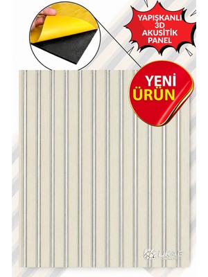 Ukab Dekor 70X70CM Lambri Ahşap Görünümlü Duvar Çıtası Desenli Yapışkanlı Akustik Duvar Panel Köpük