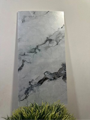 Ukab Dekor 30X60CM Kendinden Yapışkanlı Pvc Köpük Duvar Paneli Doğal Mermer Desenli Banyo Wc Mutfak Kaplama