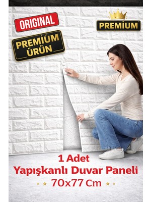 Ukab Dekor 70X77CM (0,53 M²) Kendinden Yapışkanlı Esnek Dekoratif Sünger Tuğla Desen Duvar Kağıdı Paneli