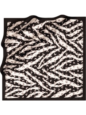Cacharel Siyah 90X90 Ipek Twill Eşarp