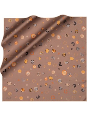 Cacharel Kahverengi 90X90 Ipek Twill Eşarp