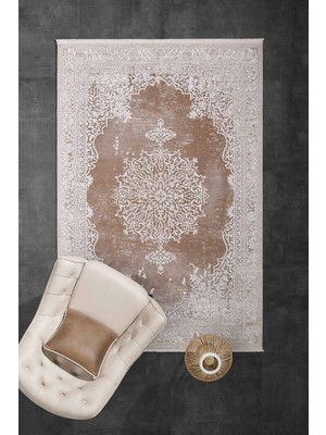 Gümüşsuyu Carissa 11329 Dikdörtgen Akrilik Makine Halısı 160X230 - Kahverengi