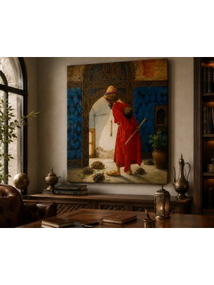 Othello Art Kaplumbağa Terbiyecisi Kanvas Tablo | Osman Hamdi Bey Klasik Sanat Eseri Duvar Dekorasyonu