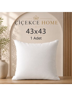 ÇİÇEKCE HOME Çiçekce Home Kırlent Iç Yastığı 1.kalite Boncuk Silikon Elyaf Dolgulu 43X43 1 Adet 350 Gram
