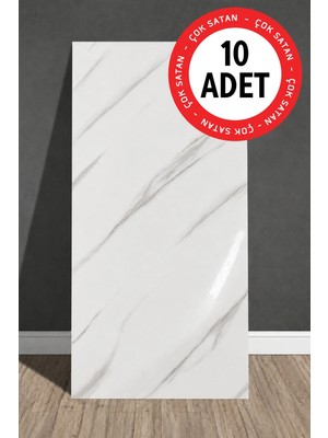 Ukab Dekor 10 Adet 30X60 cm Dekoratif Mermer Desenli Kendinden Yapışkanlı Duvar Paneli (Banyo Wc Mutfak)