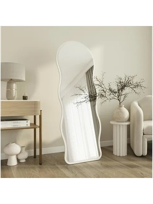 Vivense Asial Dekoratif Dalgalı Oval Boy Aynası, Beyaz