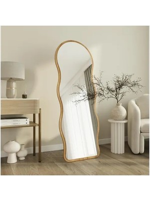 Vivense Asial Dekoratif Dalgalı Oval Boy Aynası, Natural