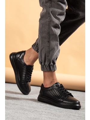 Depderi Hakiki Deri Kalın Tabanlı Erkek Sneaker Deri Ayakkabı