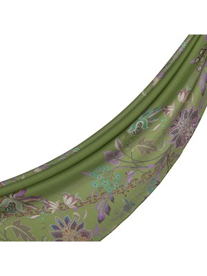 İpekevi Ipekevi Nazenin Desenli Tensel Şal 02371-YEŞIL