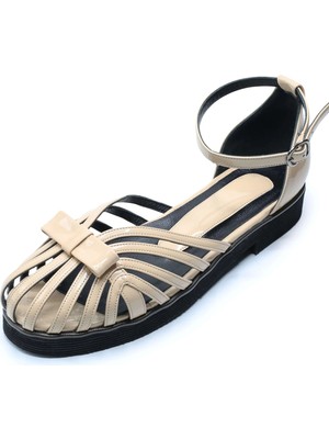 Costo Shoes Büyük Numara Kadın Sandalet Pudra Iriadam