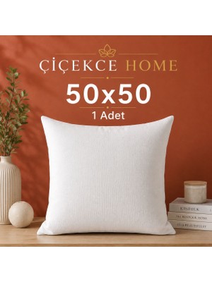 ÇİÇEKCE HOME Çiçekce Home Kırlent Iç Yastığı 1.kalite Boncuk Silikon Elyaf Dolgulu 50X50 1 Adet 450 Gram