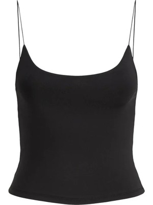 Jack & Jones Jxverona Cropped Sınglet Jrs Rt Ip Aakı Siyah Atlet