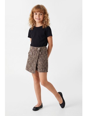 Joy Kids Kız Çocuk Leopar Desen %100 Pamuk Şort Etek (8-11YAŞ)