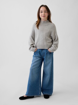 Gap Kız Çocuk Mavi Low Rise Easy Baggy Jean Pantolon