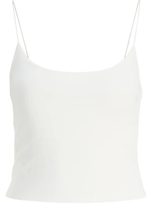 Jack & Jones Jxverona Cropped Sınglet Jrs Rt Beyaz Ip Askı Atlet