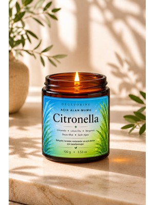 Decevorine Sivrisinek Alanlarında Tercih Edilen Citronella ve Limon Otu Mumu 100 gr
