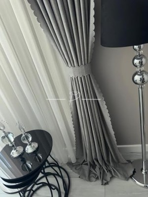 Belirtilmemiş Karartma Blackout Sıvama Ultrasonik Kesim Fon Perde 2 Renk Seçeneği 250 x 270 Gri̇