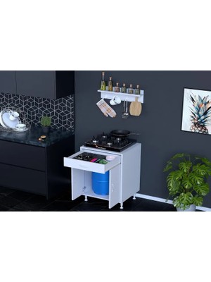 Vivense Doqu L Ocak Altı Tüp Gözlü Set 56 cm Beyaz Suntalam Malzemeden Modern Tasarım ile