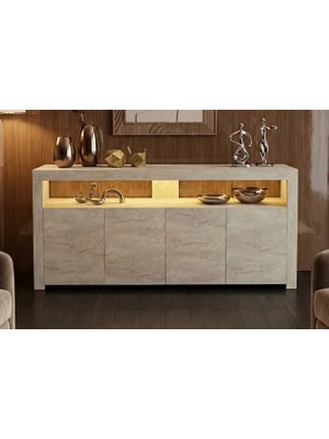 Vivense Sur Ledli Tv Ünitesi, Traverten, 164 cm