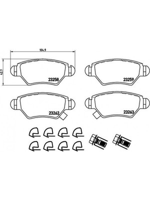 Valeo Almparca Arka Fren Disk Balata Astra G 98-05 Zafira A 98-05 Corsa C-Combo C 03-09