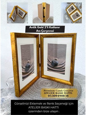 Atelier Baskı 2'li Katlanabilir Ahşap Çerçeve Seti 15X21 cm - 4 Renk Seçenekli Masaüstü Fotoğraf Çerçevesi