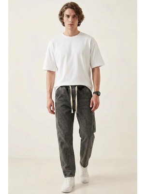 Hanka Erkek Rahat Kesim Baggy Denim Antrasit Pantolon