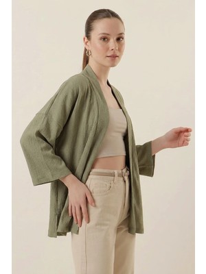 Hanka Kadın Hakim Yaka Çağla Yeşili Kimono