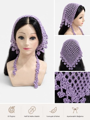 El Örgüsü Lila Bandana & Bel Kemeri – Çok Amaçlı Tığ Işi Aksesuar