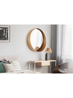 Vivense Bias Duvar Aynası, Meşe, 60 cm