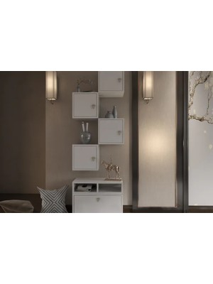 Vivense Bk Çok Amaçlı Dolap, Duvara Monte Raflı, Nrg