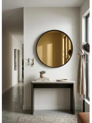 Vivense Circle Duvar Aynası, Siyah, 90 cm