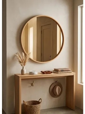 Vivense Circle Duvar Aynası, Meşe, 70 cm