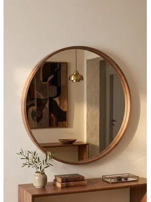 Vivense Circle Duvar Aynası, Ceviz, 100 cm