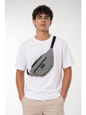 The Modawest Unisex Siyah 2 Bölmeli Bel ve Omuz Çantası