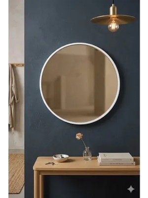 Vivense Circle Duvar Aynası, Beyaz, 30 cm
